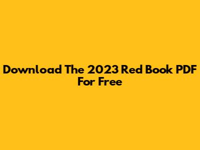 Download The 2023 Red Book PDF For Free
