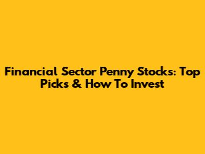 Financial Sector Penny Stocks: Top Picks & How To Invest