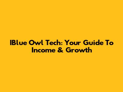 IBlue Owl Tech: Your Guide To Income & Growth