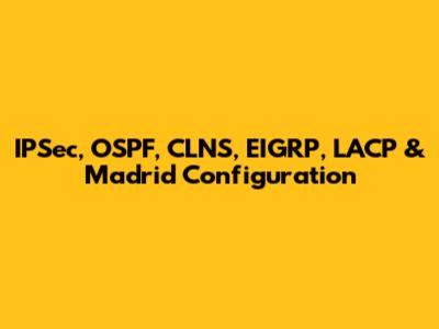 IPSec, OSPF, CLNS, EIGRP, LACP & Madrid Configuration