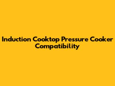 Induction Cooktop Pressure Cooker Compatibility