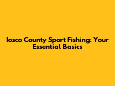 Iosco County Sport Fishing: Your Essential Basics