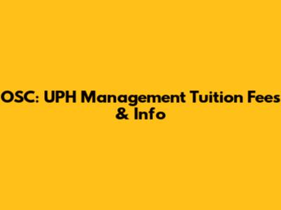 OSC: UPH Management Tuition Fees & Info