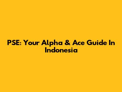 PSE: Your Alpha & Ace Guide In Indonesia