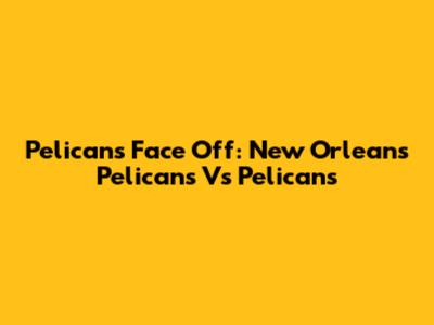 Pelicans Face Off: New Orleans Pelicans Vs Pelicans