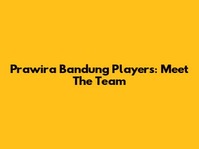 Prawira Bandung Players: Meet The Team