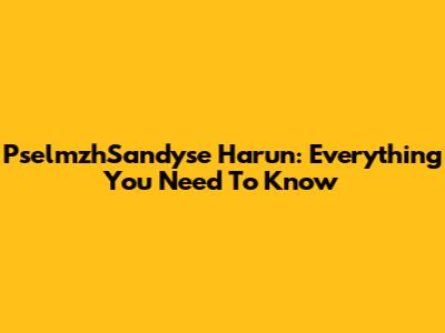PselmzhSandyse Harun: Everything You Need To Know