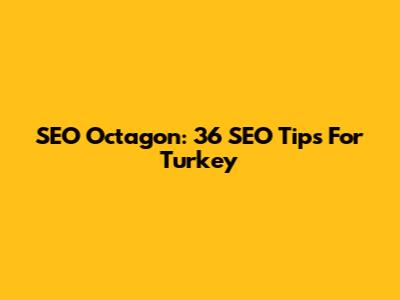 SEO Octagon: 36 SEO Tips For Turkey