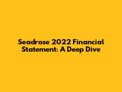 Seadrose 2022 Financial Statement: A Deep Dive