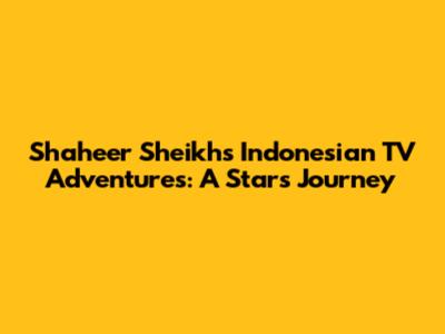 Shaheer Sheikh's Indonesian TV Adventures: A Star's Journey