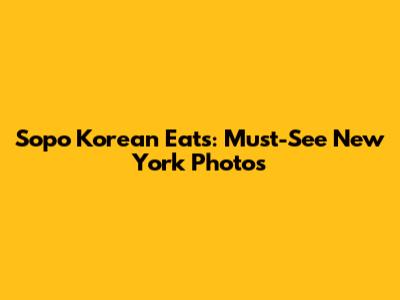 Sopo Korean Eats: Must-See New York Photos