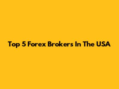 Top 5 Forex Brokers In The USA