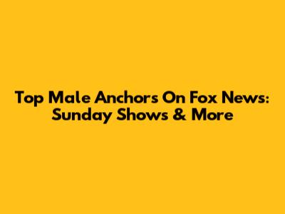 Top Male Anchors On Fox News: Sunday Shows & More