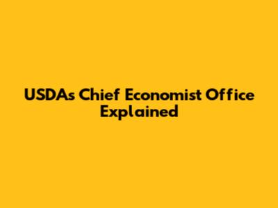 USDA's Chief Economist Office Explained