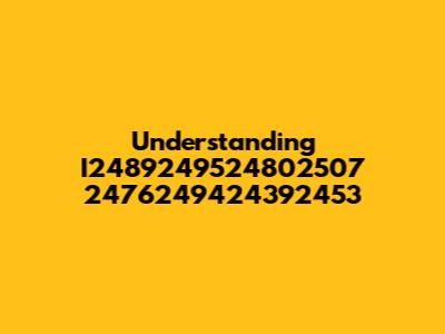 Understanding I2489249524802507 2476249424392453